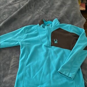 Spyder Turquoise and Charcoal Fleece